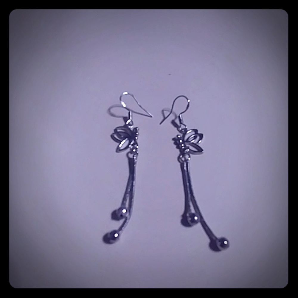 Butterfly drop earrings